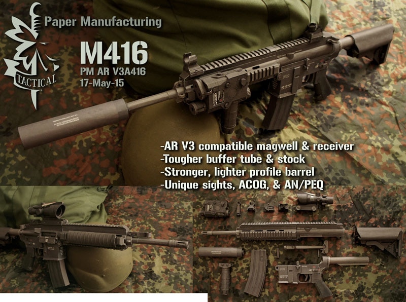 1:1  HK416 M416 3D   Ʈ  ..
